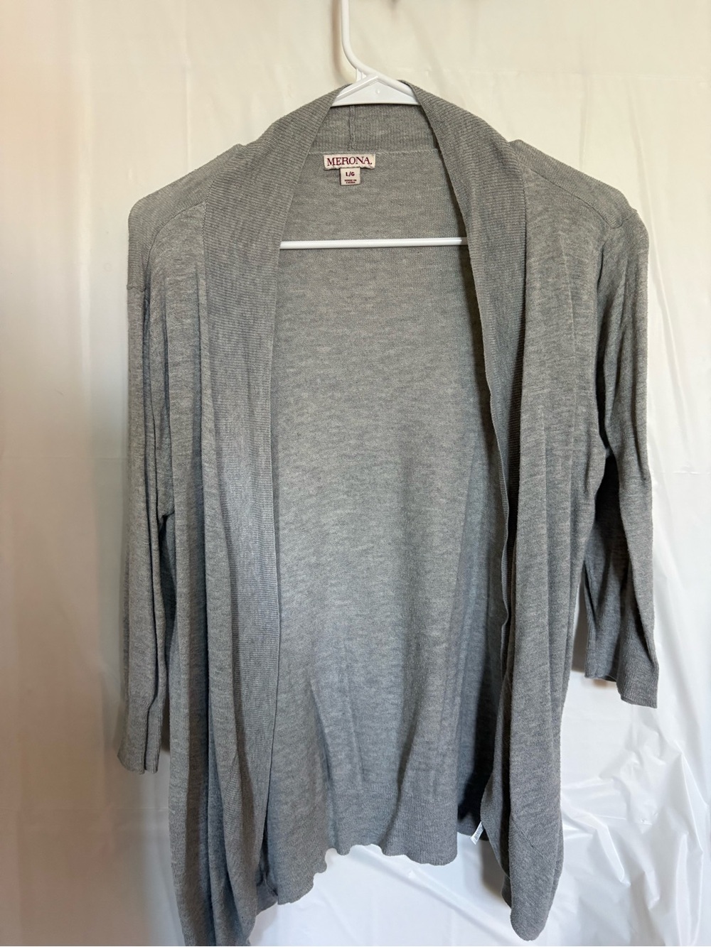 Merona Light Gray Open-Front Shawl Cardigan